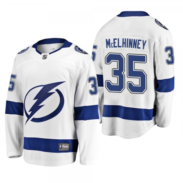 Tampa Bay Lightning Curtis McElhinney #35 Away Breakaway Player White Jersey