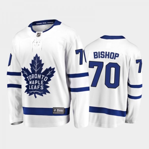 Maple Leafs Alex Bishop #70 Away 2021-22 White Player Jersey