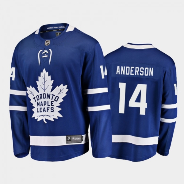 Toronto Maple Leafs Joey Anderson #14 Home Blue 2020-21 Breakaway Player Jersey