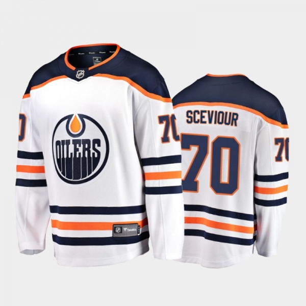 Edmonton Oilers #70 Colton Sceviour Away White 2021-22 Player Jersey