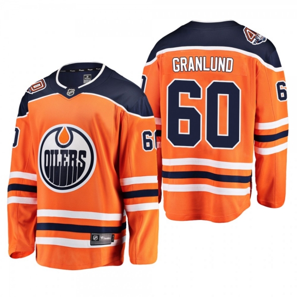 Edmonton Oilers Markus Granlund #60 Home Breakaway Player Orange Jersey