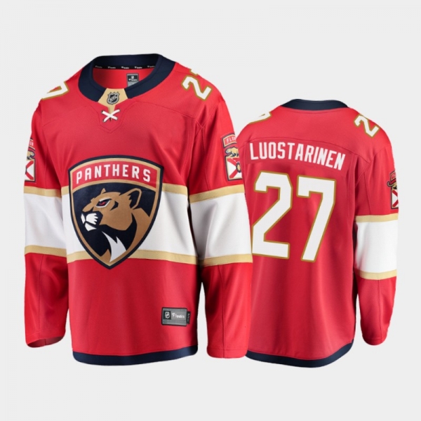 Men's Florida Panthers Eetu Luostarinen #27 Home Red 2020-21 Breakaway Player Jersey