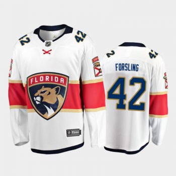 Men's Florida Panthers Gustav Forsling #42 Away White 2020-21 Breakaway Player Jersey