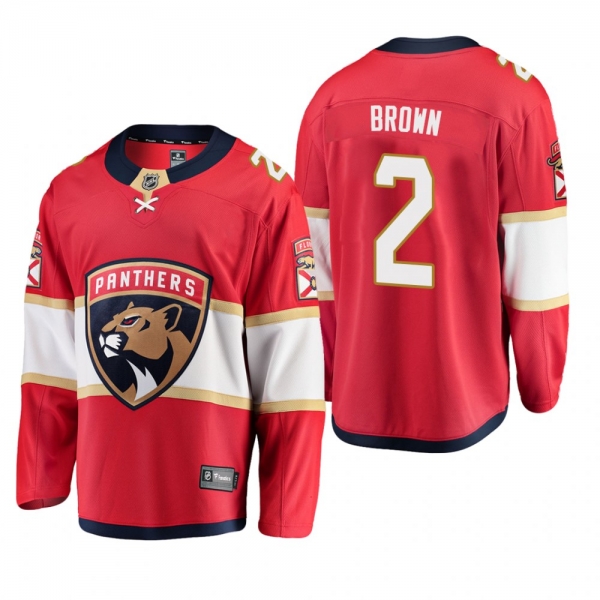 Florida Panthers Josh Brown #2 Home Red Breakaway Jersey