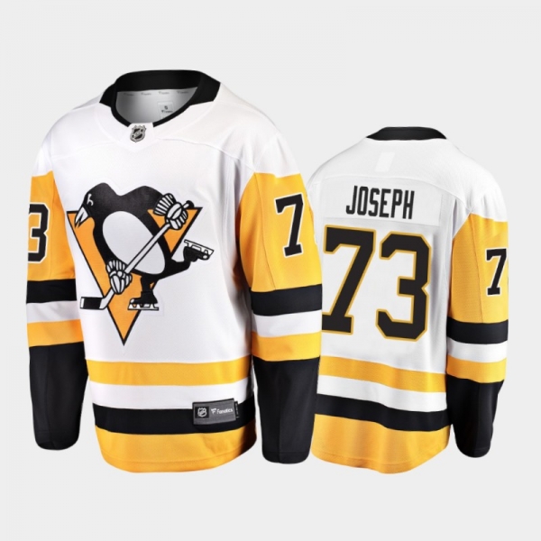 Men's Pittsburgh Penguins Pierre-Olivier Joseph #73 Away White 2020-21 Breakaway Player Jersey