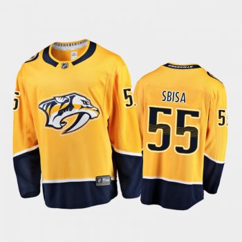 Men's Nashville Predators Luca Sbisa #55 Home Gold 2020-21 Breakaway Player Jersey