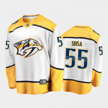 Men's Nashville Predators Luca Sbisa #55 Away White 2020-21 Breakaway Player Jersey