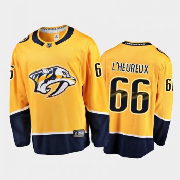 Men Nashville Predators Zachary L'Heureux #66 Home Gold 2021 NHL Draft Jersey