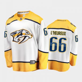 Men Nashville Predators Zachary L'Heureux #66 Away White 2021 NHL Draft Jersey