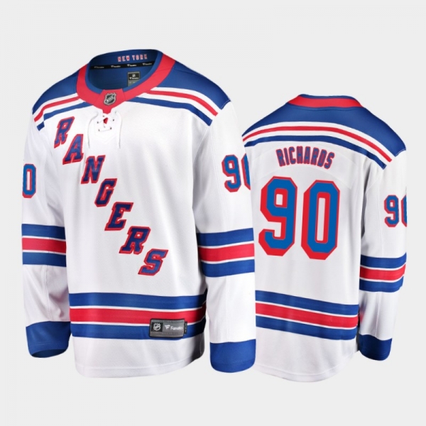 Men's New York Rangers Justin Richards #90 Away White 2021 Jersey