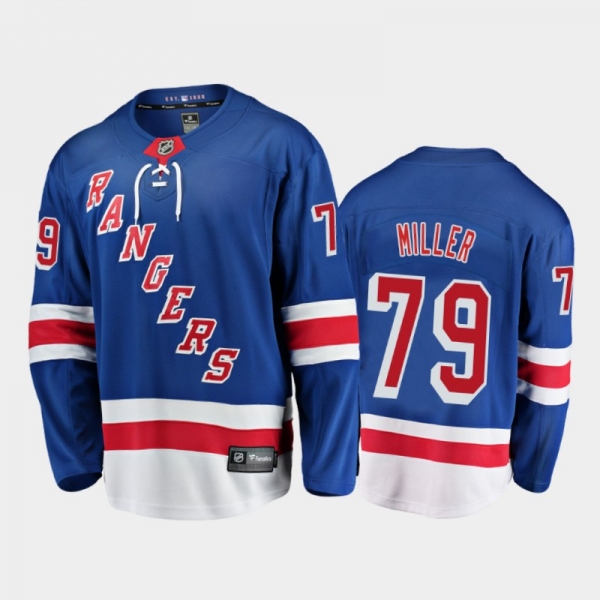 Men's New York Rangers K'Andre Miller #79 Home Blue 2020-21 Breakaway Player Jersey