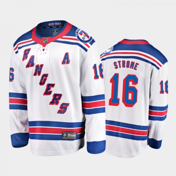 New York Rangers #16 Ryan Strome Mr. Ranger 7 Memorial Patch White Honor Rod Gilbert Jersey