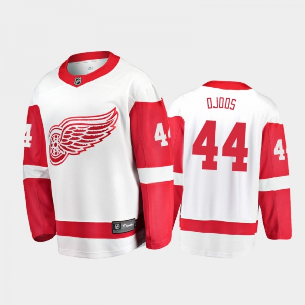 Men's Detroit Red Wings Christian Djoos #44 Away White 2020-21 Breakaway Player Jersey