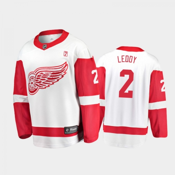 Detroit Red Wings #2 Nick Leddy Away White 2021 Jersey