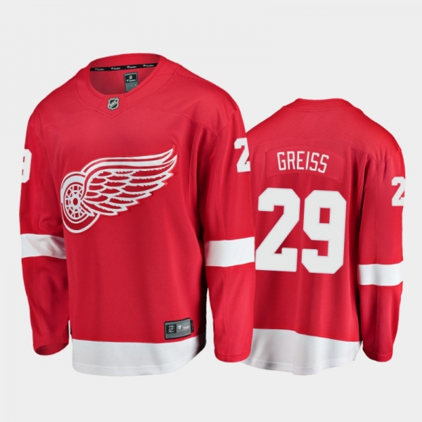 Detroit Red Wings Thomas Greiss #29 Home Red 2020-21 Breakaway Player Jersey