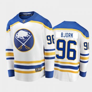 Men's Buffalo Sabres Anders Bjork #96 Away White 2021 Jersey