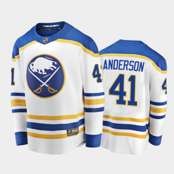 Buffalo Sabres #41 Craig Anderson Away White 2021 Player Jersey