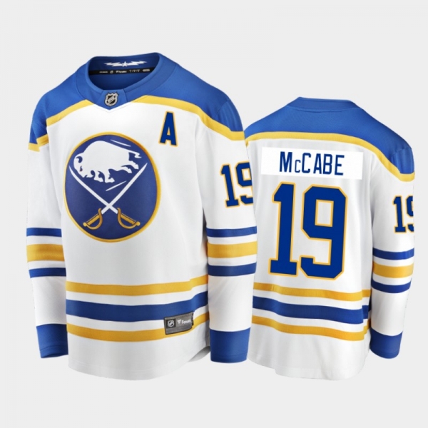 Buffalo Sabres Jake McCabe #19 Away White 2020-21 Breakaway Player Jersey