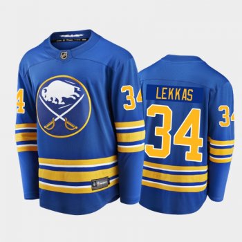 Men's Buffalo Sabres Stefanos Lekkas #34 Home Royal 2021 Jersey