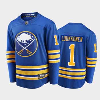 Men's Buffalo Sabres Ukko-Pekka Luukkonen #1 Home Royal 2021 Jersey