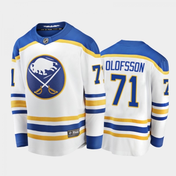 Buffalo Sabres #71 Victor Olofsson Away White 2021-22 Player Jersey