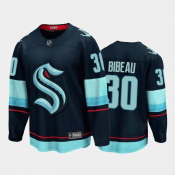 Seattle Kraken #30 Antoine Bibeau Home Navy 2021-22 32nd Club Jersey