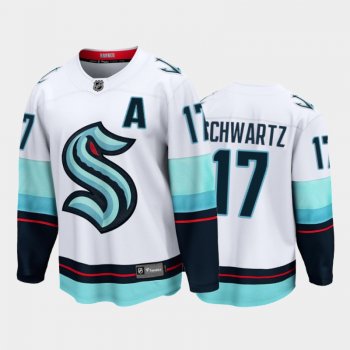 Seattle Kraken #17 Jaden Schwartz Away White 2021-22 32nd Club Jersey