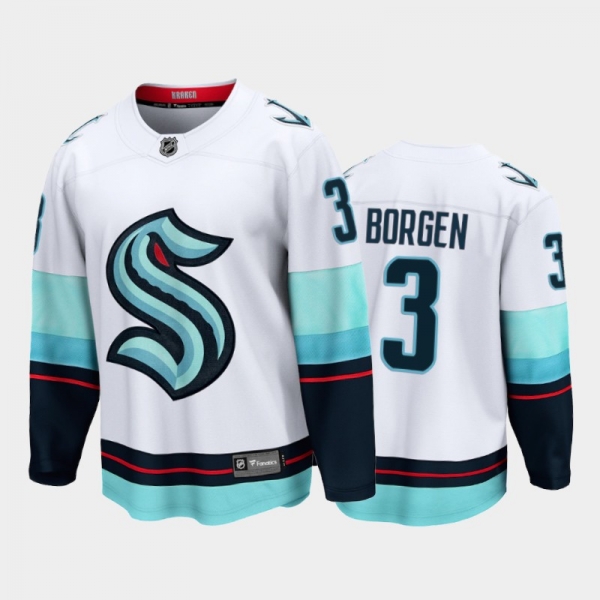 Seattle Kraken #3 Will Borgen Away White 2021-22 32nd Club Jersey