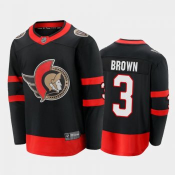 Ottawa Senators Josh Brown #3 Home Black 2020-21 Breakaway Player Jersey