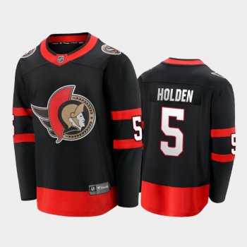 Senators Nick Holden #5 Home 2021 Black Player Jersey