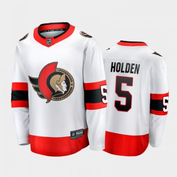 Senators Nick Holden #5 Away 2021 White Player Jersey