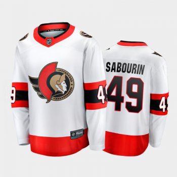 Senators Scott Sabourin #49 Away White Player Jersey