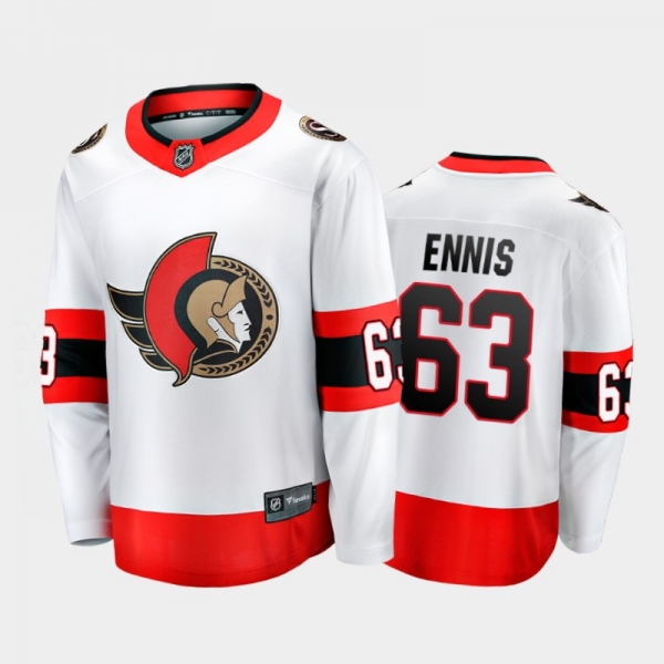 Senators Tyler Ennis #63 Away 2021-22 White Jersey