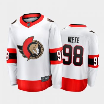 Senators Victor Mete #98 Away White Player Jersey