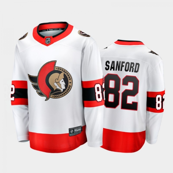 Zach Sanford Ottawa Senators Away White 2021-22 Player Jersey