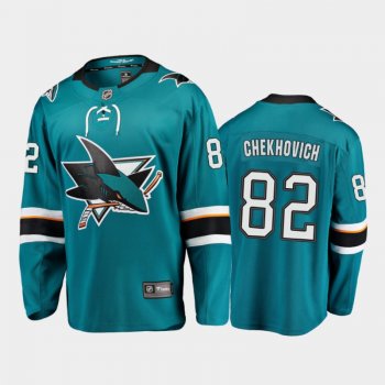 Men's San Jose Sharks Ivan Chekhovich #82 Home Teal 2021 Jersey