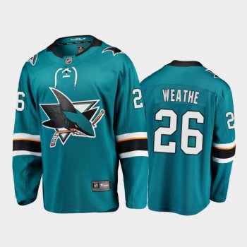 San Jose Sharks #26 Jasper Weathe Home Teal 2021-22 Player Jersey