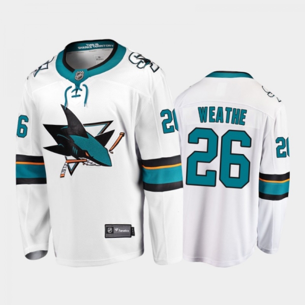 San Jose Sharks #26 Jasper Weathe Away White 2021-22 Player Jersey