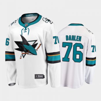 San Jose Sharks #76 Jonathan Dahlen Away White 2021-22 Player Jersey