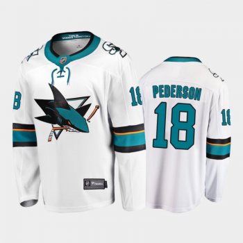 San Jose Sharks #18 Lane Pederson Away White 2021-22 Player Jersey