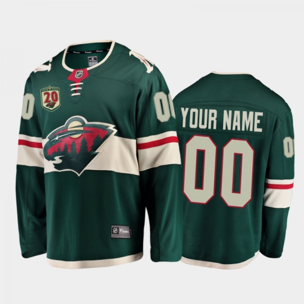 Men's Minnesota Wild Custom #00 20th Anniversary Black Home Jersey