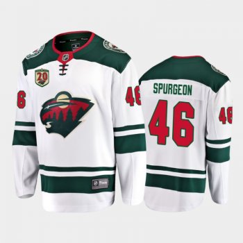 Men's Minnesota Wild Jared Spurgeon #46 20th Anniversary White Away Jersey