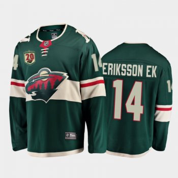 Men's Minnesota Wild Joel Eriksson Ek #14 20th Anniversary Black Home Jersey