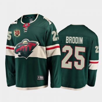 Men's Minnesota Wild Jonas Brodin #25 20th Anniversary Black Home Jersey