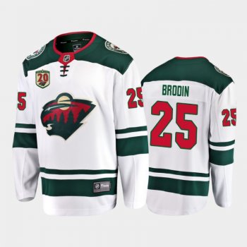 Men's Minnesota Wild Jonas Brodin #25 20th Anniversary White Away Jersey