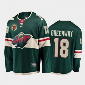 Men's Minnesota Wild Jordan Greenway #18 20th Anniversary Black Home Jersey