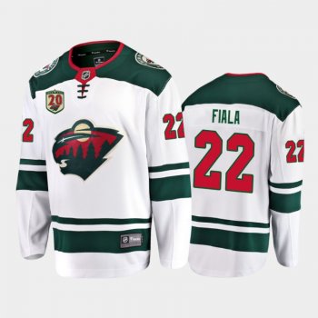 Men's Minnesota Wild Kevin Fiala #22 20th Anniversary White Away Jersey