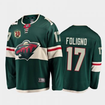 Men's Minnesota Wild Marcus Foligno #17 20th Anniversary Black Home Jersey