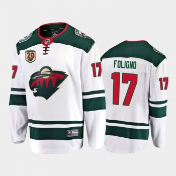 Men's Minnesota Wild Marcus Foligno #17 20th Anniversary White Away Jersey