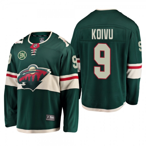 Mikko Koivu #9 Minnesota Wild BN Patch Home Green Men's Jersey